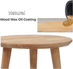 WoodShine Side Table Small Round Solid Wood Sofa End Tables Accent Nesting Coffee Table Natural(H:14.37inch)