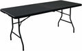 6 Feet Adjustable Height Nesting Folding Table – 24", 29", 36" Countertop Level Foldable Utility Table for Kitchen, Events, Garage, and Workspace - Perfect for Indoor/Outdoor Use Black