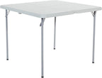 Office Star Resin 5-Piece Folding Square Table and Chair Set, Light Grey