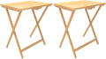 Fully Assembled Wooden TV Trays Set of 2, Folding TV Tray Tables, TV Dinner Tray for Eating