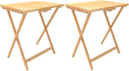 Fully Assembled Wooden TV Trays Set of 2, Folding TV Tray Tables, TV Dinner Tray for Eating
