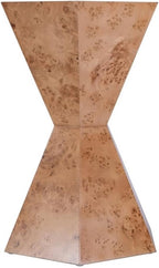 Beaumont Lane Hexagon Modern Wood Side Table, Mappa Burl Veneer, Medium Brown Finish, 20" W x 20" D x 28.5" H, Drum Shape Design, Fully Assembled End Table for Living Room, Office, or Bedroom Use