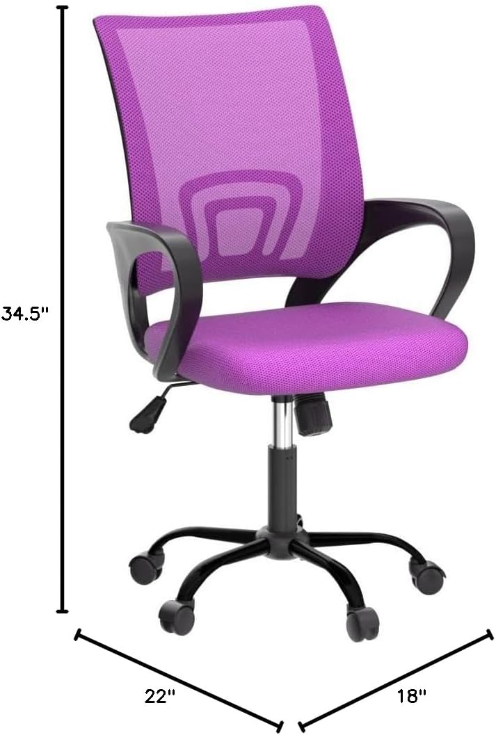 Ergonomic Office Chair Computer Desk Chair with Back Support Mesh Rolling Swivel PC Executive Chair Modern Adjustable Height Task Works Office Chair for Women Men, Pink