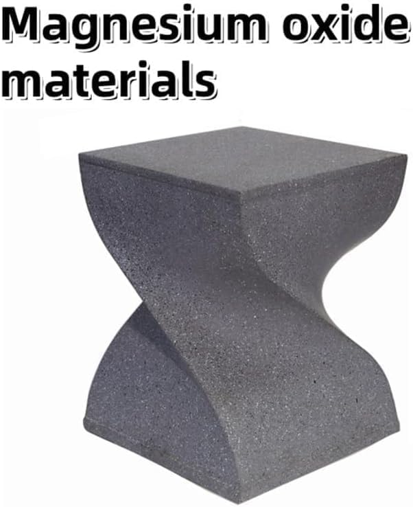 Creative Design Side Table Magnesium Oxide End Table for Patio Living Room Bedroom Night Stand for Small Spaces(Grey)