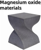 Creative Design Side Table Magnesium Oxide End Table for Patio Living Room Bedroom Night Stand for Small Spaces(Grey)