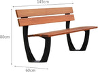 Garden Outdoor Park Bench with Backrest, Cast Aluminum Frame, Suitable for Courtyards, Backyards, Terraces, Paths, Grasslands Seat