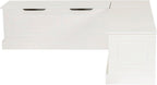 Linon Harris White Solid Pine Backless Nook with Interior Storage