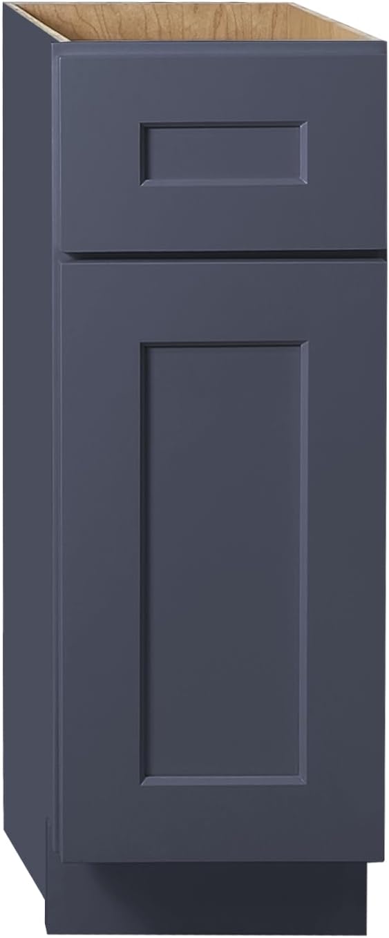 Kitchen Base Cabinets with Drawers, 21" Wide 24 Inch Deep Storage Cabinet with Shaker Doors & Shelves, Modern Solid Wood Furniture, Easy to Assembly for Pantry, Laundry Room, Coffee Bar -Blue