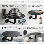 Wall Mounted Bar Table,12-20in Small Round Table, Modern Round Wall Desk, Floating Desk, Floating Side Table,Iron Floating Coffee Table for Small Spaces Bar/Bistro/Kitchen/Office(Red,19.7 in)