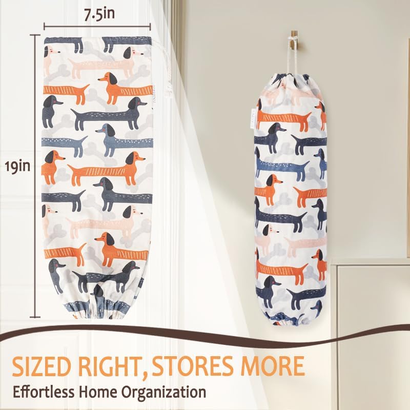 TOGETRUE Plastic Bag Holder, Cute Grocery Bag Holder for Plastic Bags, Wall Mount Bags Dispenser for Home Kitchen Decor (Dog)