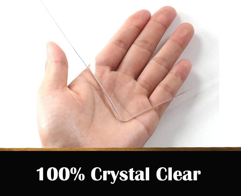 Square Clear Vinyl Table Protector for Night Stand Bedside Tabletop PVC Plastic Tablecloth Desktop Cover Mat Easy Clean Dustproof Topper Cabinet Screen Protection Table Pad 12x12 Inch