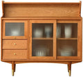 Entryway Cabinet Retro Wooden Dining Side Storage Cabinet Japanese Style Living Room Entrance Decoration Furniture Sideboard Storage Cabinet(120x42x120cm)