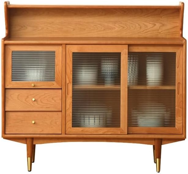 Entryway Cabinet Retro Wooden Dining Side Storage Cabinet Japanese Style Living Room Entrance Decoration Furniture Sideboard Storage Cabinet(120x42x120cm)