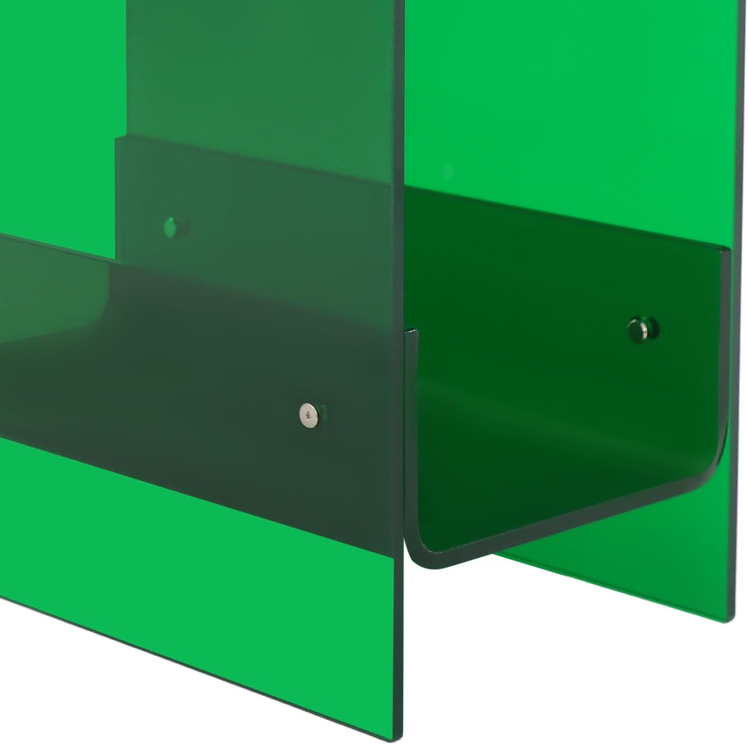 Clear Acrylic End Table, 2 Tier Narrow Acrylic Side Table Minimalist Nightstand Skinny Bedside Table for Bedroom Living Room Home Decor 8.7" W X 15.7" D X 21.6" H (Green)