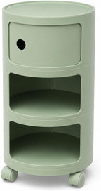 3 Tier Rounded Cabinet,Round Nightstand Detachable End Table with Storage Lightweight Side Table Storage for Living Room Bedroom Bathroom Kitchen