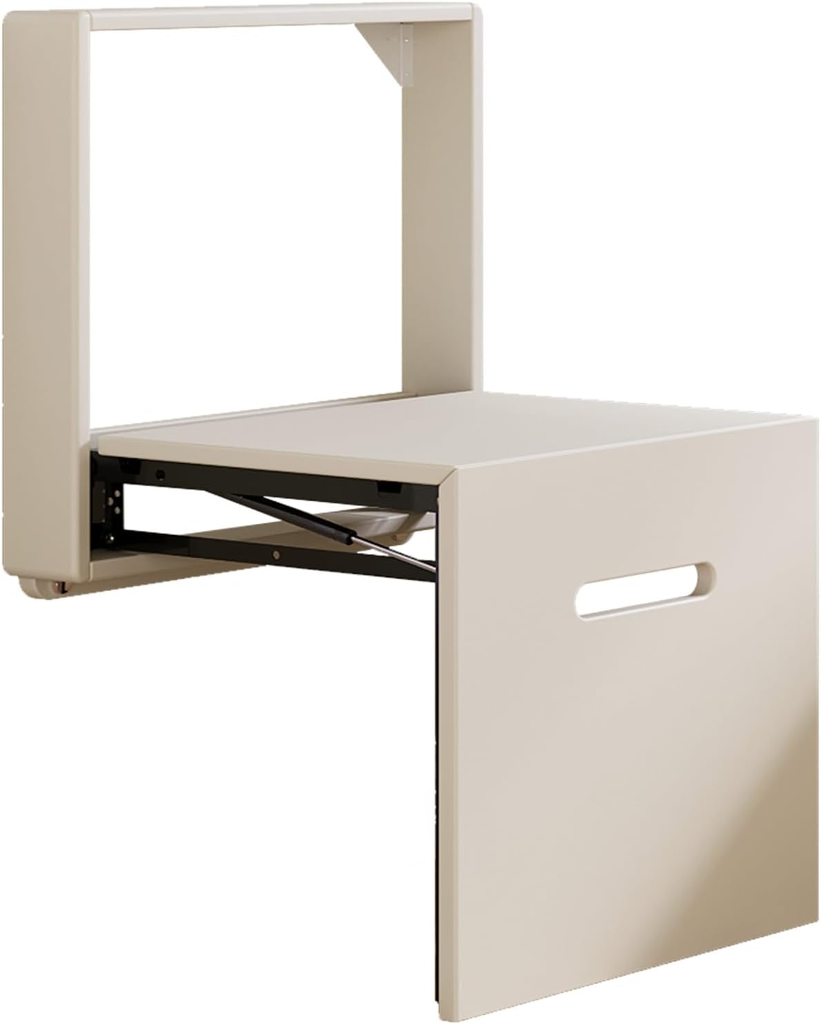 Miuuod 17.55“W Wall Mounted Folding Chair Solid Step Stools,Shoe Changing Stool,Door Shoe Footstool,Folding Hang Balcony Living Stool,Space Saving Hidden Wall Stools,Entryway Seat,Tea White