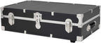 HomeStock Seaside Style Heavy Duty 31" Under Bed College Storage Trunk with Wheels & Lock, Latch Closure Type, 30" L x 8.25" W x 18.25" H, Ideal Camp Dorm Room Trunk Footlocker Antique Black