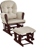 Suite Bebe Mason Glider Rocker with Ottoman, Beige and Espresso