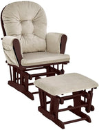 Suite Bebe Mason Glider Rocker with Ottoman, Beige and Espresso