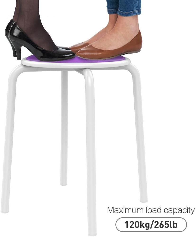 Topeakmart Metal Stack Stools with Padded Seat Soft Bar Stools Portable Furniture Flexible Seating 17.7in Height Pack of 5