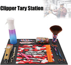 Barbershop Organizer Mats, 13 x 18.9 Barber Anti-Slip Mat Salon Haircutting Shaving Tools Resistant Table Pad Station, Clippers Matt for Beauty Salon Home
