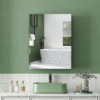 Quavikey 20"x26" Medicine Cabinet with Mirror, Recessed or Surface, Silver | Premium bathroom mirror cabinet featuring rustproof aluminum frame, adjustable shelves, soft-close hinges, and ample storage.