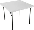 LIFETIME 280228 37-Inch Square Fold-in-Half Table, White Granite Top with Gray Frame