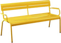 Garden Outdoor Terrace Bench, Aluminum Alloy, with Backrest, Suitable for Balconies, Gardens, Decks, Backyards Seat(Yellow,160x55x82CM)