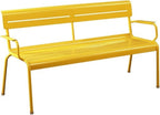 Garden Outdoor Terrace Bench, Aluminum Alloy, with Backrest, Suitable for Balconies, Gardens, Decks, Backyards Seat(Yellow,160x55x82CM)