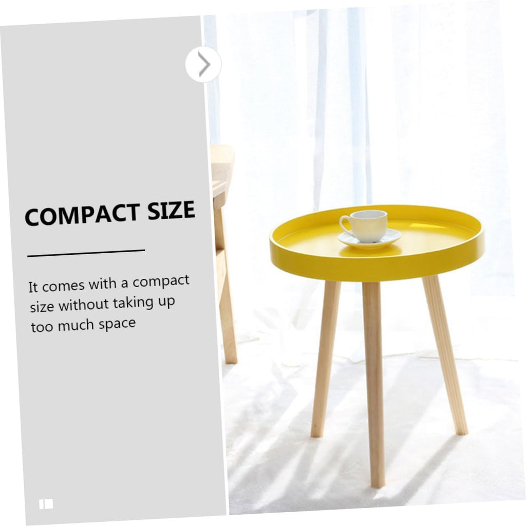 SUPVOX Modern Small Round Nordic Sofa Side Table, Yellow Mini Creative Indoor Coffee End Table for Living Room and Balcony