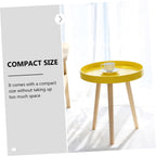 SUPVOX Modern Small Round Nordic Sofa Side Table, Yellow Mini Creative Indoor Coffee End Table for Living Room and Balcony