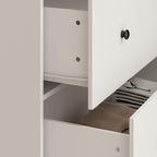 Wardrobe Armoire Closet with Mirror, 2 Door Wardrobe Cabinet with 2 Drawer & Extendable Hanging Rod, Bedroom Armoire Cabinet Clothing Organizer, Type A White (35.5" W x 15.8" D x 70.8" H)