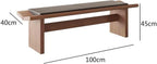 Modern Wooden Long Shoe-Changing Bench for Bedroom Dressing Room Leather Bed end Upholstered Entryway(XS)