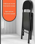 Folding Upholstered Office Conference Training Chair Black Space Saving and Inverted Fitness Design