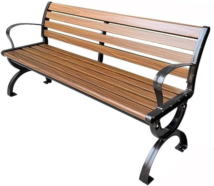 Patio Benches Light Brown Aluminum Park Outdoor BenchOutdoor Leisure Backrest BenchMulti-Model Available(180cm)