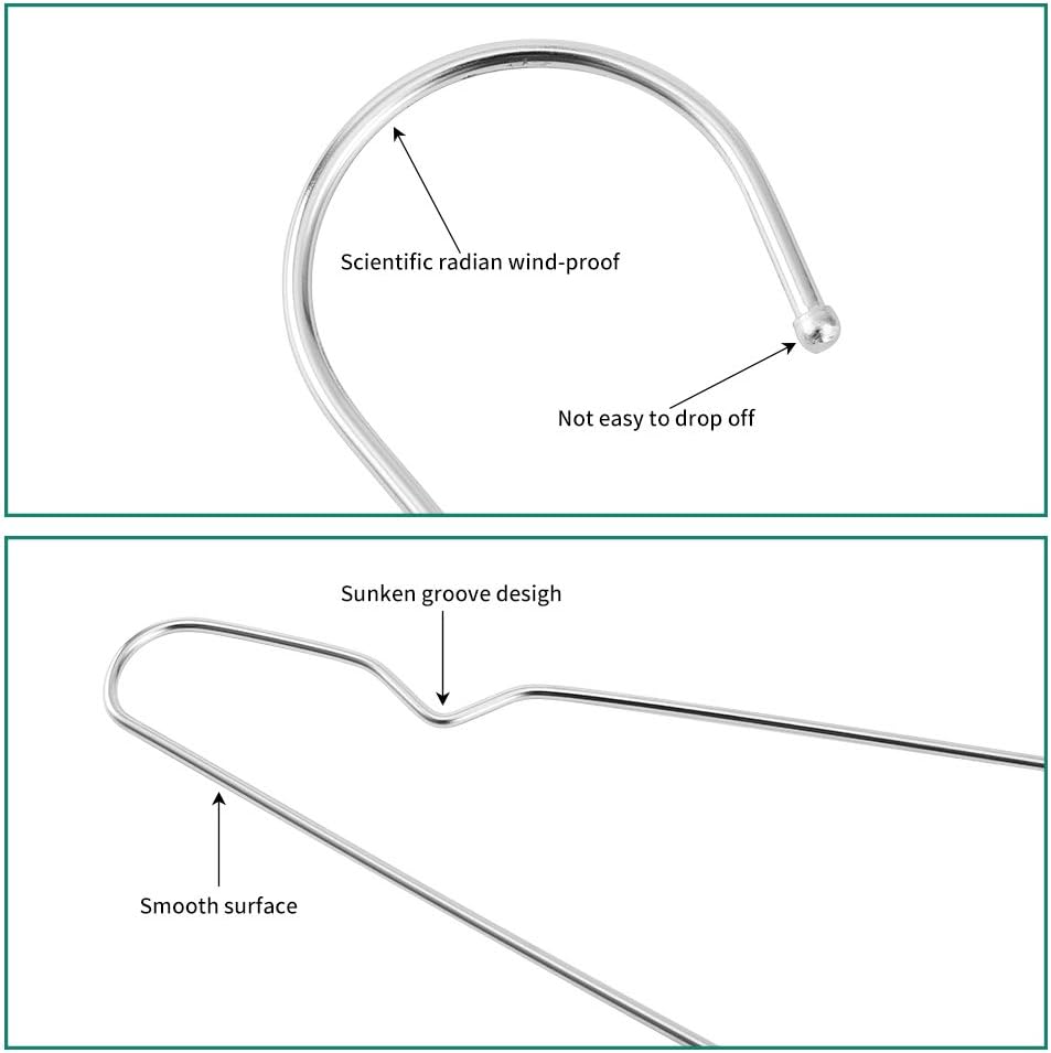 Metal Hangers Clothing Heavy Duty for Closet Stainless Steel Hanger 16.5in by WYCQKL 80 Pack