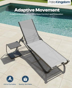 Aluminum Pool Lounge Chairs Set of 4 with 5 Adjustable Backrest, Textilene Fabric, Outdoor Lounge Chairs for Poolside, Beach, Deck, Backyard (White)