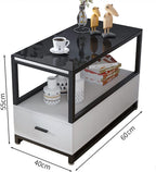 Industrial Iron Shelves Long Narrow Bookshelf Living Room Doorway Foyer Floor Storage Low Cabinet(OneColor)