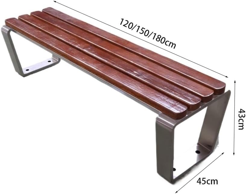 Patio Benches Stainless Steel Park Chair - Outdoor Wooden Double Garden Chair(120cm)