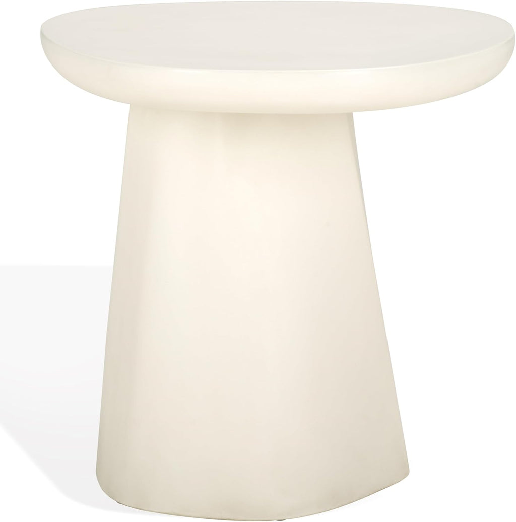 SAFAVIEH Couture Collection - Jabrielle Ivory Concrete Accent Table, Sculptural Modern Side Table, Minimalist Silhouette (SFV2600A)
