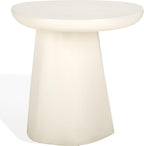 SAFAVIEH Couture Collection - Jabrielle Ivory Concrete Accent Table, Sculptural Modern Side Table, Minimalist Silhouette (SFV2600A)