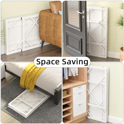Elephance Folding Desk Writing Computer Desk for Home Office No-Assembly | Study Office Desk,Foldable Table for Small Spaces,39.4 Inch,White