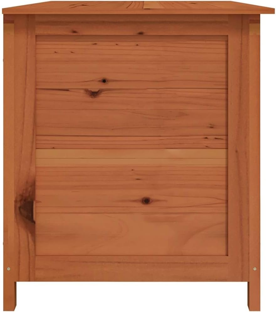 Outdoor Cushion Box Large Storage Bench Solid Fir Wood Garden Deck Organizer 59 Inch Patio Furniture Waterproof Finish Rectangular Trunk