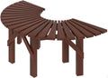 Wooden Curved Round Park Bench,Solid Wood Slatted Seat Fan-Shaped Garden Tree Bench,for Yard/Porch/Lawn/Patio(1-Pack)