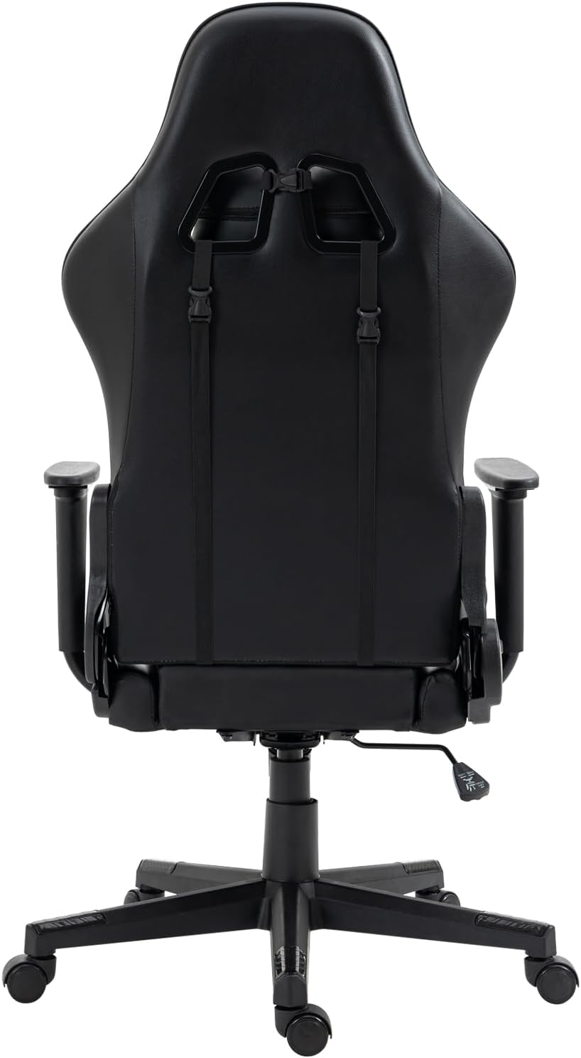 Modern-Depo Leo Gaming Chair with Zodiac Star Sign, Ergonomic Design, Adjustable Swivel, and Lumbar Support, Black