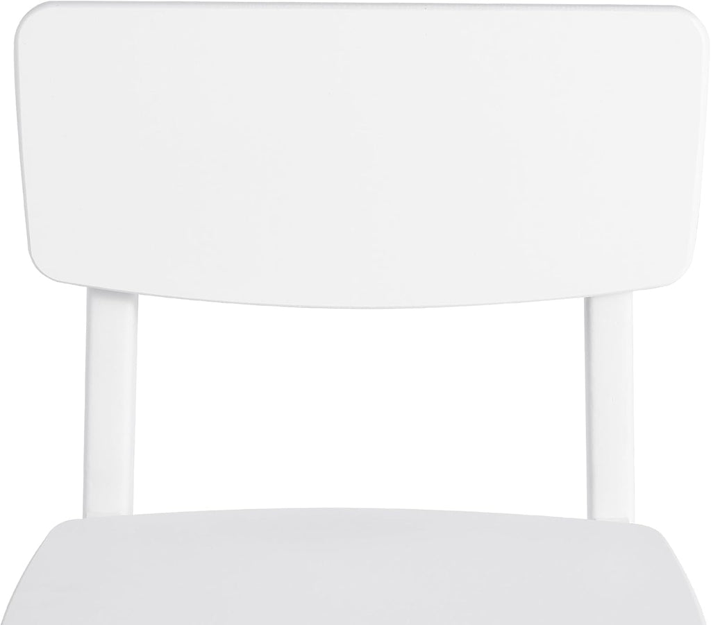 WestinTrends Tiny Terraces Outdoor HDPE Kids Modern Plastic Toddler Dining Chairs (Set of Two), White