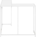 32” Tall Narrow Table, L-Shaped Thin Table for Corner, Narrow Console Table for Entryway Living Room Small Hallway, Easy Assembly (White)