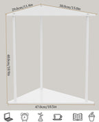 Yawinhe Metal Side Table,Small End Table with 2-Tier Storage Shelves,Coat Rack,Sturdy Wooden Stand Tree with 8 Hooks