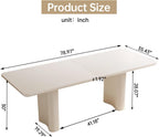 Guyii 78.97" White Rectangular Dining Table, Modern Kitchen Table, Indoor Dining Table for Kitchen, Bar, Living Room, Small Spaces, Easy Assembly, Table Only