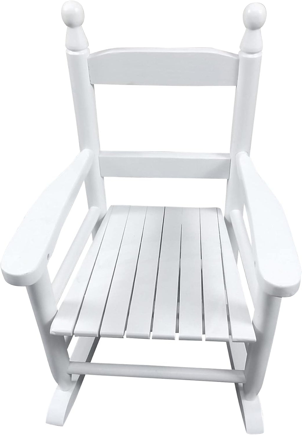 Kids White Durable Rocking Chair - Indoor Outdoor Versatile Rocker - Ideal for Play, Reading, and Relaxation - Ages 2-10 Years